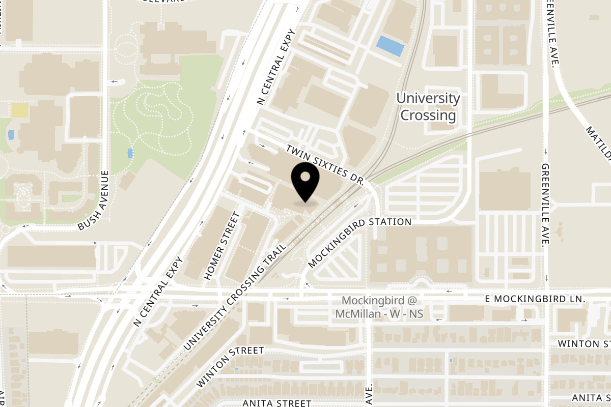 Map showing the location of The Londoner Pub Dallas on 5321 E Mockingbird Ln #250 in Dallas